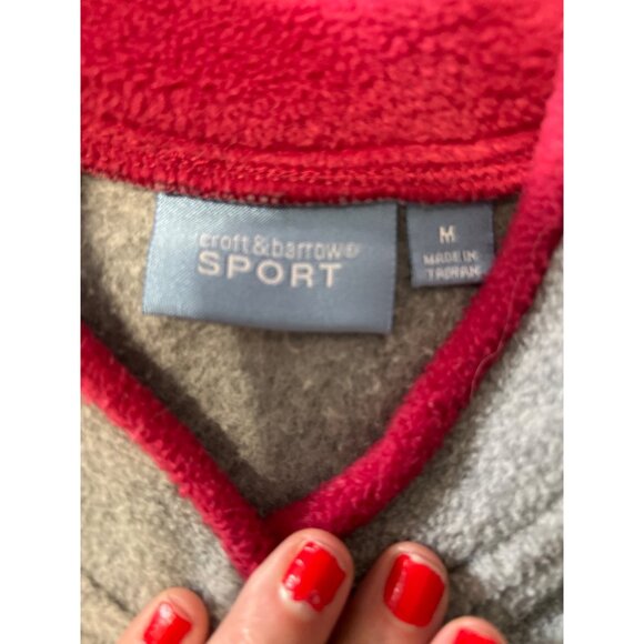 Gray Long Sleeve V-Neck Fleece Pullover M Embroidered Cardinals - Picture 8 of 12